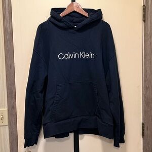 Calvin Klein XXL Navy Cotton Hoodie